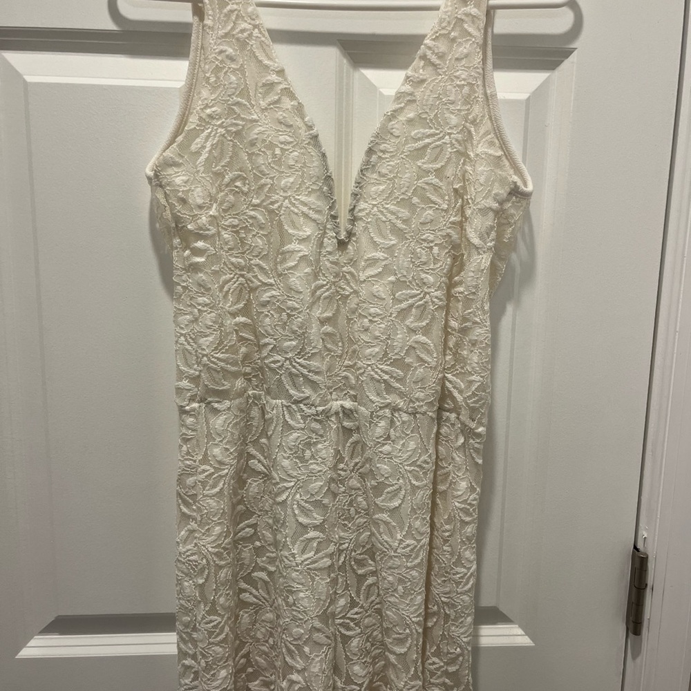 Elegant Cream Lace Romper